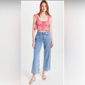 NWT Ciao Lucia! Cinetta Top. Wave Cotton in Melon Pink. Size XL.